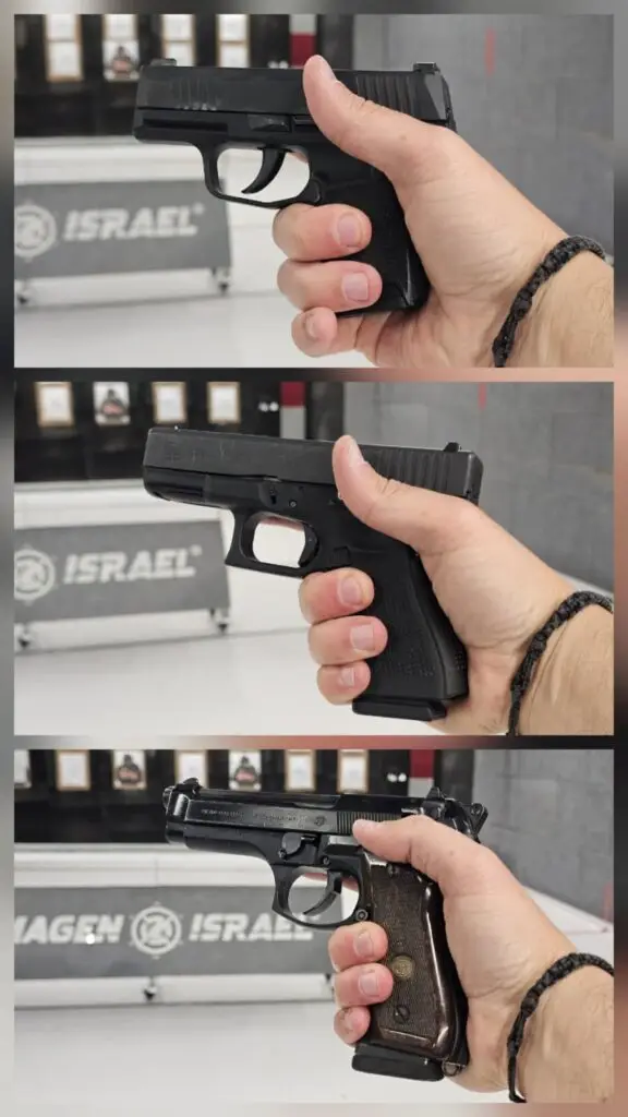 מבחן שלושה גדלי אקדחים. ברטה 92F, גלוק 19, סיג סאואר P365